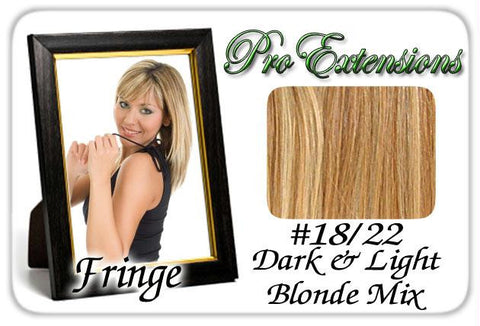 #18-22 Dark Blonde w- Highlights Pro  Fringe Clip In Bangs