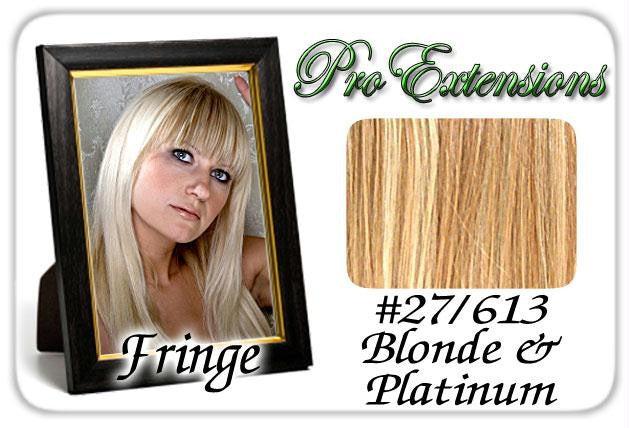 #27-613 Dark Blonde w- Platinum Pro  Fringe Clip In Bangs