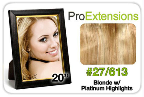 Pro Fusion 20", #27-613 Blonde w-Platinum Highlights