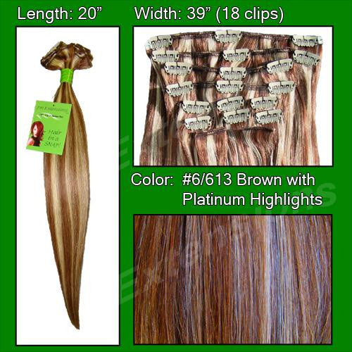 #6-613 Chestnut Brown w- Platinum Highlights - 20 inch Remi