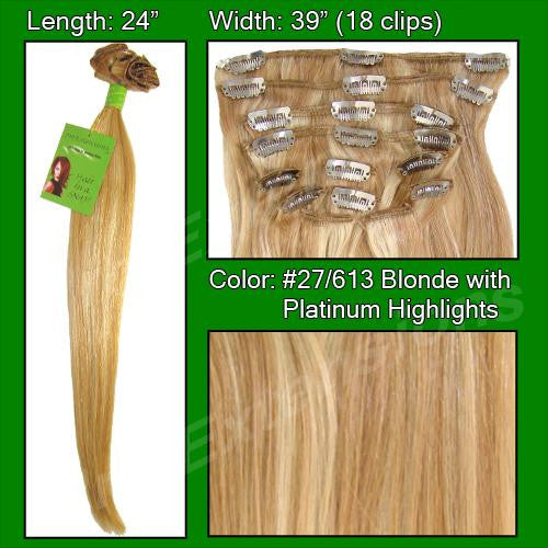 #27-613 Golden Blonde w- Platinum Highlights - 24 inch REMI