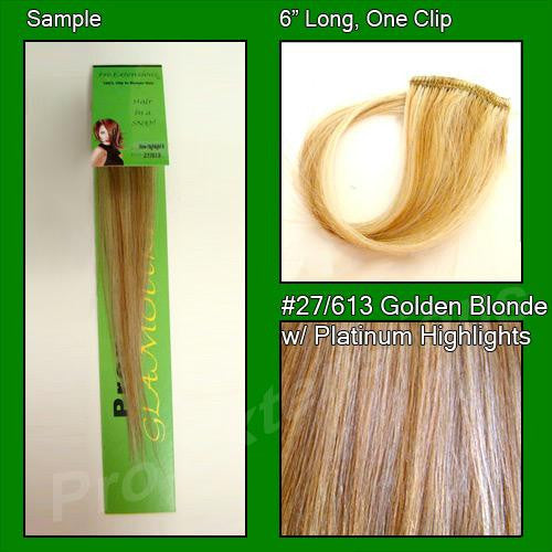 #27-613 Dark Golden Blonde w- Platinum Highlights Sample