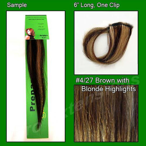 #4-27 Chocolate Brown w- Blonde Highlights Sample