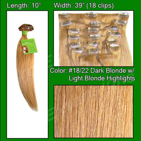 #18-22 Dark Blonde w- Light Highlights - 10 inch