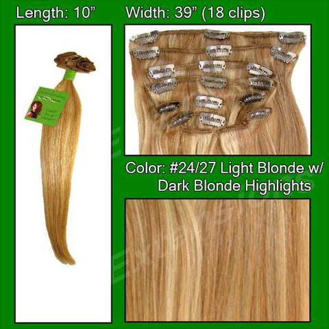 #24-27 Light Blonde w- Dark Blonde Highlights - 10 inch