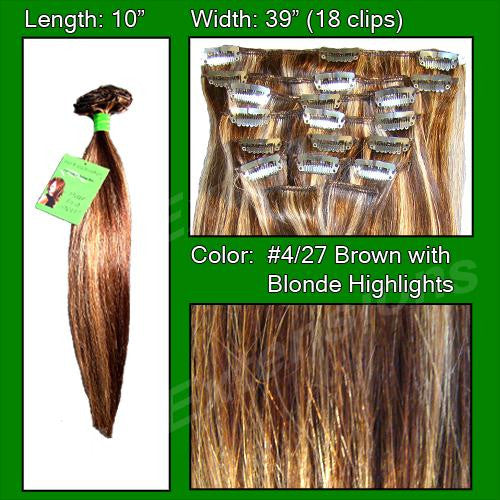 #4-27 Brown w- Blonde Highlights - 10 inch