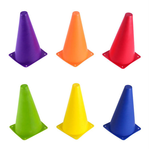 Set of 6 - 9'' Sport Cones in Vivid Colored Vinyl