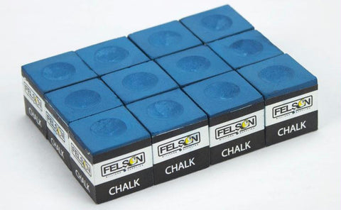 Box of 12 Blue Cubes of Pool Cue Chalk