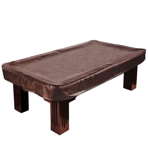 9-Foot Brown Leatherette Billiard Table Cover