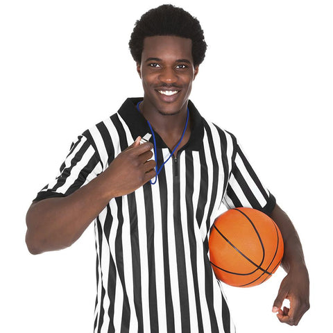 Men's Official Striped Referee-Umpire Jersey, XL