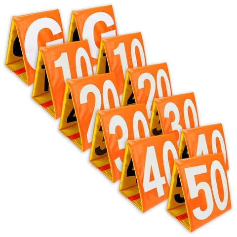 Day-Night Football Yard Markers, Full Set of 11