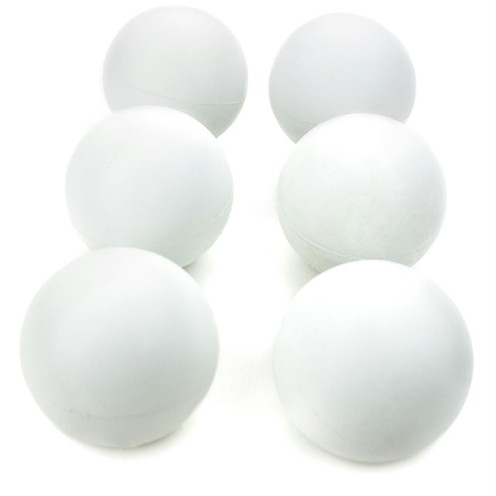 Set of 6 White Regulation Size Lacrosse Balls in Mesh Bag