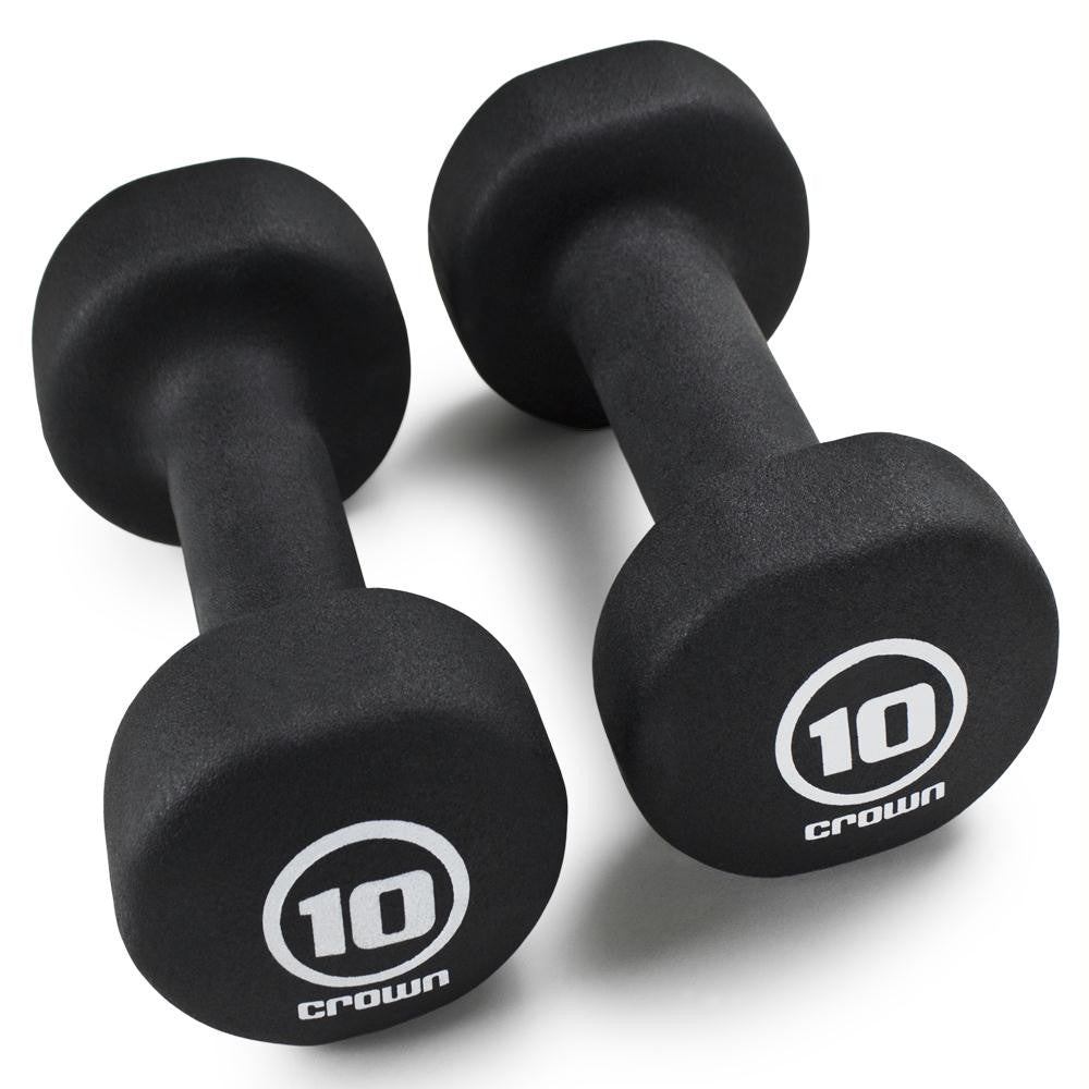 Pair of 10lb Black Neoprene Body Sculpting Hand Weights