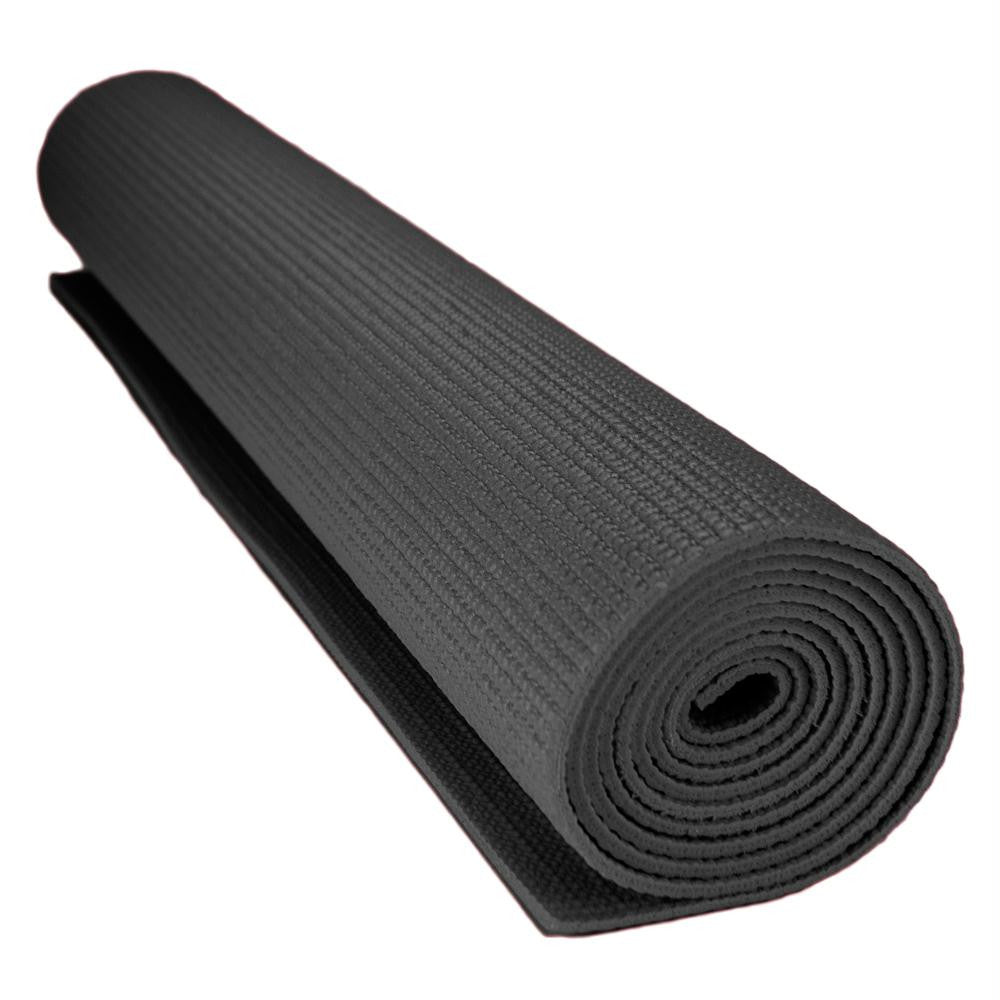 1-8-inch (3mm) Compact Yoga Mat with No-Slip Texture - Black