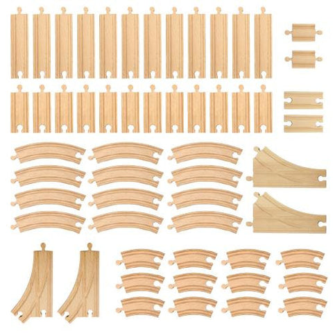 56 Pcs of Wooden Train Track Compatible w-All Major Brands