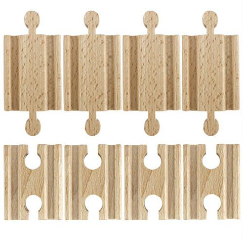 Set of 8 Male-Male Female-Female Wooden Train Track Adapters